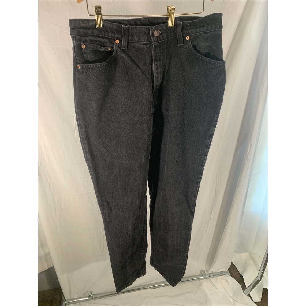 Vtg 90s Levis USA 521 Tappered jeans Medium black denim sz 16 M Red Tab